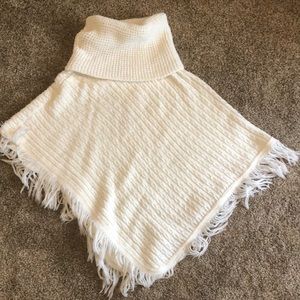 White knit poncho